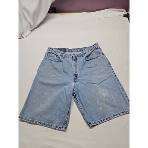 Vintage 90s Levi's 560 Loose Fit Shorts Tag 38 (38x11) Distress Light Denim USA